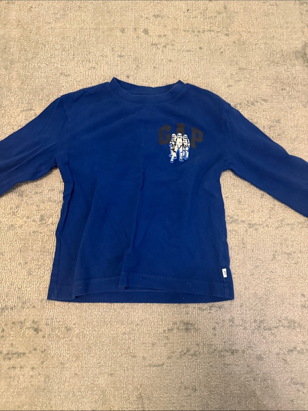 GAP Blue Long-Sleeve Tee with Stormtrooper Graphic